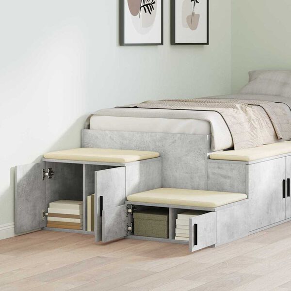 vidaXL &Uacute;ložn&aacute; skrinka 2 pcs Bet&oacute;nov&aacute; &scaron;ed&aacute; 127 x 41 x 40 cm