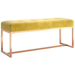 vidaXL Lavička horčicov&aacute; žlt&aacute; 110x36x45 cm zamat