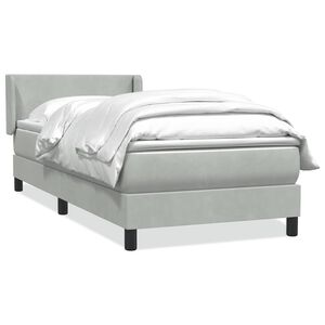 vidaXL Posteľn&yacute; r&aacute;m boxsping s matracom bledosiv&yacute; 90x220 cm zamat