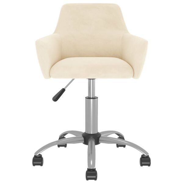 vidaXL Otočn&aacute; jed&aacute;lensk&aacute; stolička kr&eacute;mov&aacute; zamatov&aacute;