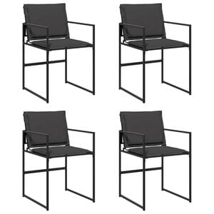 vidaXL Z&aacute;hradn&eacute; stoličky s vank&uacute;&scaron;mi 4 ks čierna oceľ a textilen