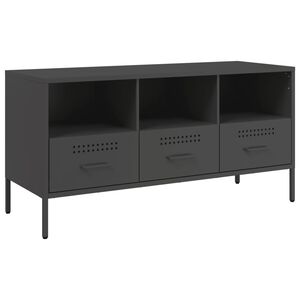 vidaXL TV skrinka čierna 100,5x39x50,5 cm oceľ