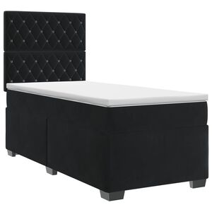 vidaXL Posteľ boxspring s matracom Čierna 80 x 200 cm Zamat