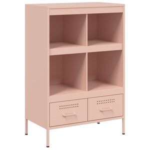vidaXL Vysok&aacute; skrinka ružov&aacute; 68x39x101,5 oceľ