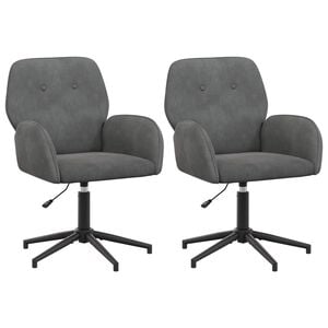 vidaXL Ot&aacute;čacie stoličky k stolu 2 ks Zamat 54 x 55 x 90 cm Tmavosiv&aacute;