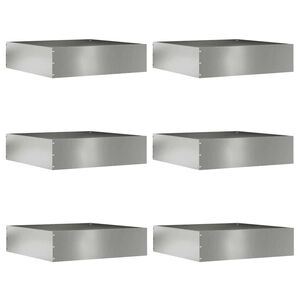 vidaXL Obrubn&iacute;k tr&aacute;vnika 6 pcs Strieborn&aacute; 50 x 50 x 13 cm