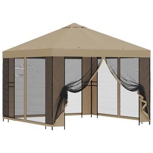 vidaXL Z&aacute;hradn&yacute; alt&aacute;nok so bočn&yacute;mi stenami 3 x 3 m B&eacute;žov&aacute;