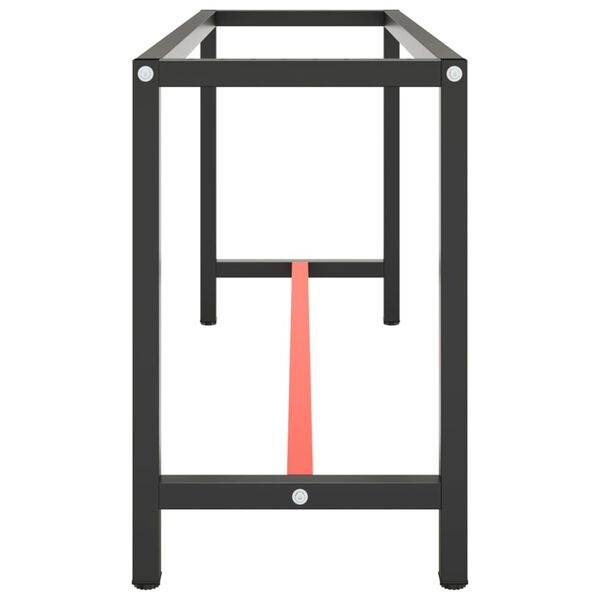 vidaXL Rám pracovného stola matný čierny a matný červený 170x50x79 cm kov