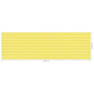 vidaXL Balkónová markíza žlto-biela 120x400 cm HDPE