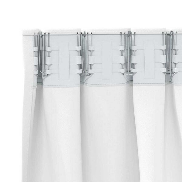 vidaXL Z&aacute;clony na zatemnenie s kr&uacute;žkami 2 pcs Jasn&aacute; biela 175 x 140 cm