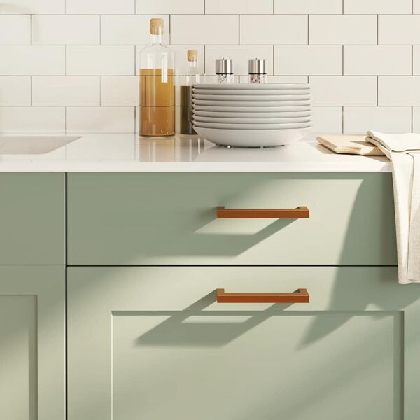 vidaXL Rukov&auml;te na skrinku 10 ks bronzov&eacute; 128 mm nehrdzavej&uacute;ca oceľ