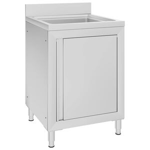 vidaXL Gastro kuchynsk&yacute; drez so skrinkou 60x60x96 cm nehrdzavej&uacute;ca oceľ