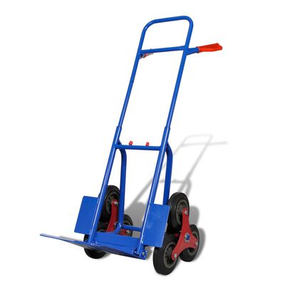 vidaXL Skladací vozík na schody so 6 kolieskami, modrý