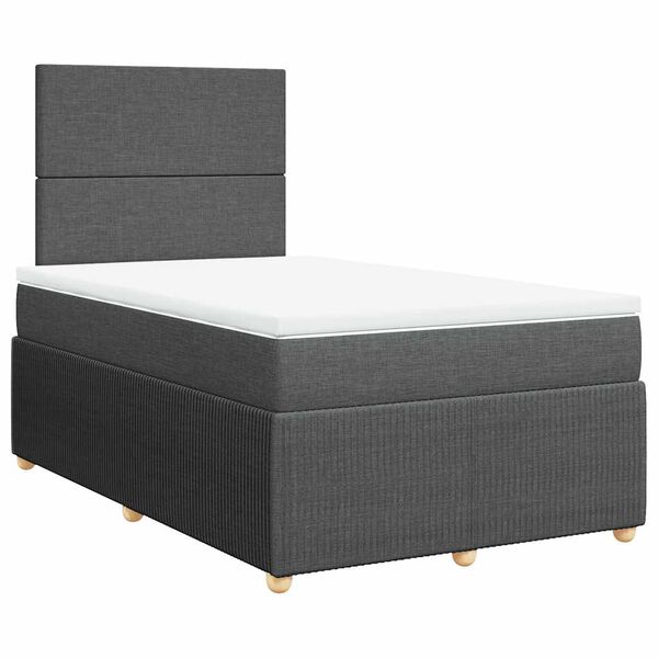 vidaXL Boxspring posteľ s matracom tmavosiv&yacute; 120x200 cm l&aacute;tka