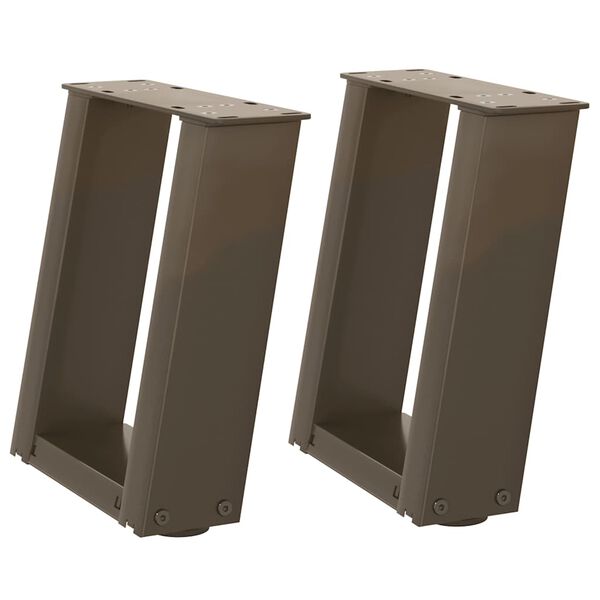 vidaXL Nohy konferenčn&eacute;ho stol&iacute;ka v tvare U, 2 ks, pr&iacute;rodn&aacute; oceľ, 30 x (30-31) cm, oceľ