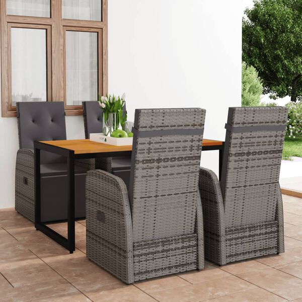 vidaXL 5-dielna z&aacute;hradn&aacute; jed&aacute;lensk&aacute; s&uacute;prava siv&aacute;