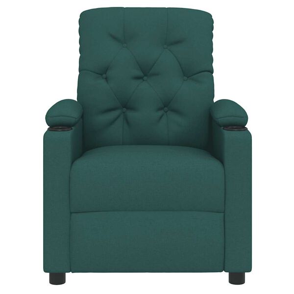 vidaXL Skl&aacute;pacie kreslo tmavozelen&eacute; l&aacute;tkov&eacute;