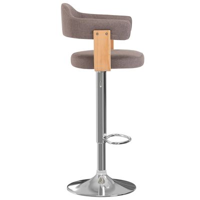 vidaXL Barové stoličky 2 ks sivohnedé ohýbané drevo a látka