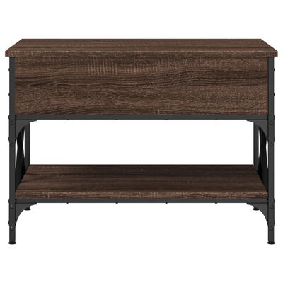vidaXL Konferenčný stolík hnedý dub 70x50x50 cm kompozit. drevo a kov