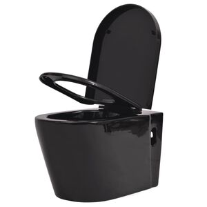 vidaXL Keramick&eacute; z&aacute;vesn&eacute; WC, čierne