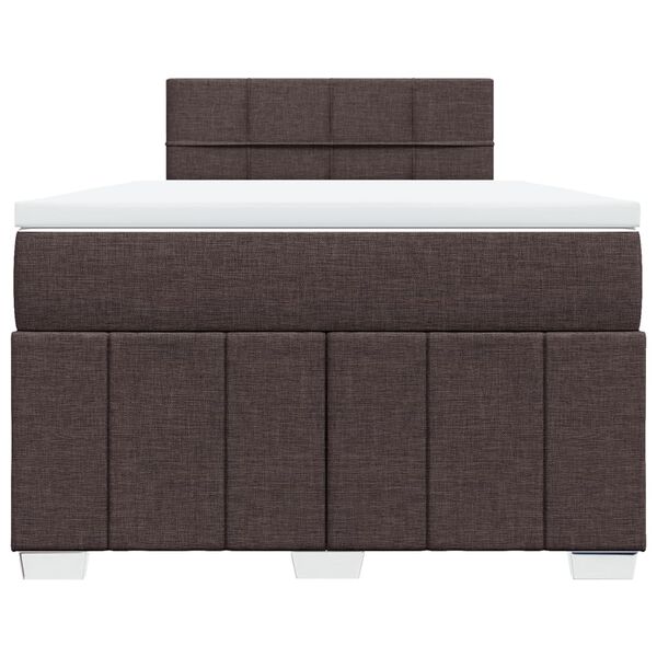 vidaXL Boxspring posteľ s matracom tmavohned&aacute; 120x190 cm l&aacute;tka