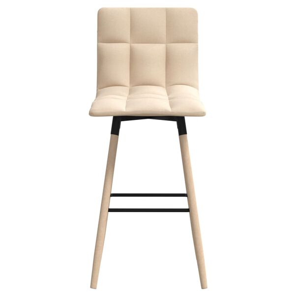 vidaXL Barové stoličky 2 ks krémové látkové