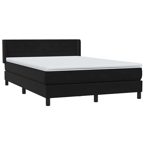 vidaXL Posteľn&yacute; r&aacute;m boxspring s matracom čierny 160x210 cm zamat