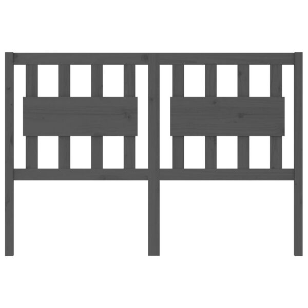 vidaXL Čelo postele sivé 125,5x4x100 cm masívna borovica