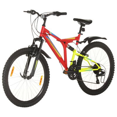 vidaXL Horský bicykel 21 rýchlostí 26" koleso 49 cm rám červený