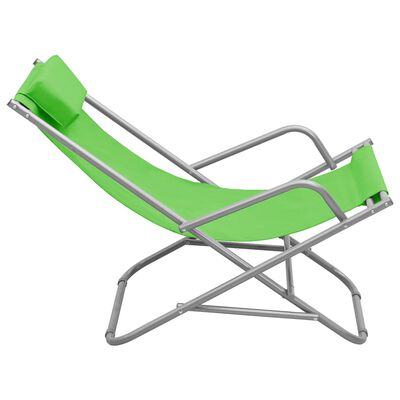 vidaXL Hojdacie stoličky 2 ks oceľové zelené