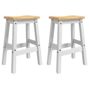 VidaXL Barov&aacute; stolička 2 pcs Biely a vosk z medu 44 x 30 x 63 cm