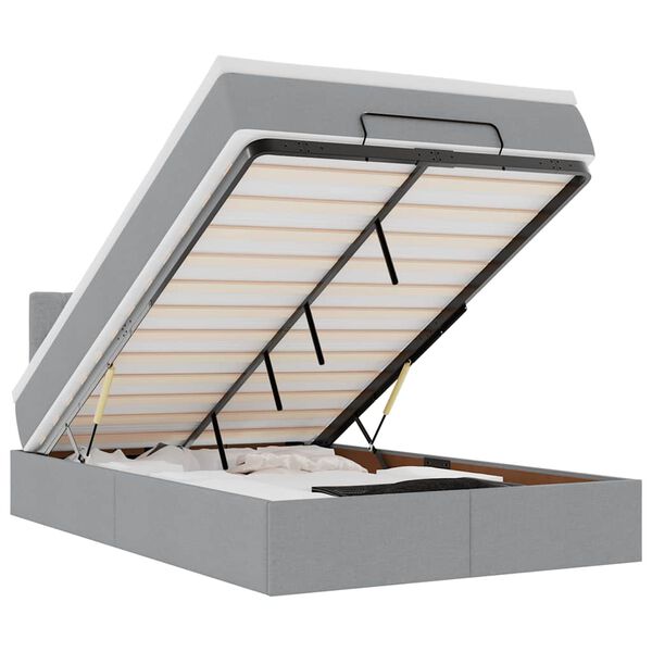 vidaXL Osmansk&aacute; posteľ s matracom svetlosiv&yacute; 120x190 cm l&aacute;tka