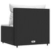 vidaXL Záhradné stredové pohovky s vankúšmi čierne polyratan