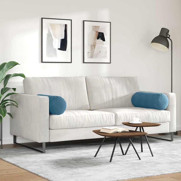 vidaXL Podložkové vankúše 2 pcs Modrá Ø 25 x 70 cm Kordúrová tkanina