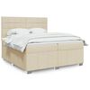 vidaXL Boxspring posteľ s matracom kr&eacute;mov&aacute; 200x200 cm l&aacute;tka