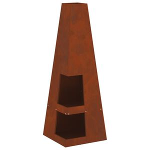 vidaXL Ohnisko Hned&aacute; 35 x 35 x 100 cm Poveternostn&aacute; oceľ
