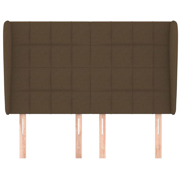 vidaXL Čelo postele so záhybmi tmavohnedé 147x23x118/128 cm látka