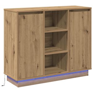 vidaXL LED komoda Remeseln&yacute; dub 90 x 32 x 75 cm Kompozitn&eacute; drevo