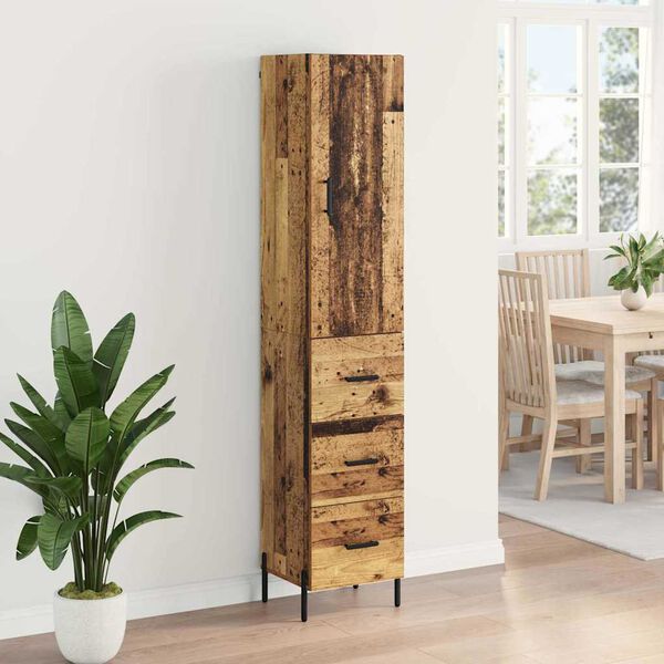 vidaXL Highboard Star&eacute; drevo 34,5 x 34 x 180 cm Kompozitn&eacute; drevo