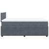 vidaXL Posteľn&yacute; r&aacute;m boxspring s matracom tmavosiv&yacute; 90x190 cm zamat