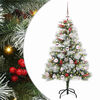 vidaXL Umel&yacute; vianočn&yacute; stromček Zelen&aacute; a biela 120 cm PVC, kov a plast
