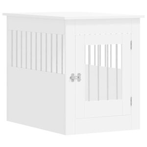 vidaXL N&aacute;bytkov&aacute; prepravka pre psa biela 55x80x68 cm kompozitn&eacute; drevo