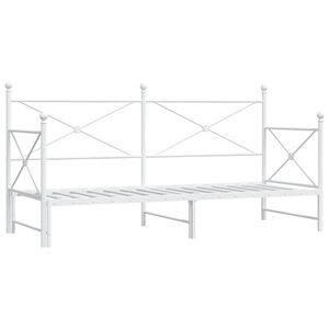 vidaXL V&aacute;ľanda s kolieskom bez matraca Biela 90x190 cm Oceľ