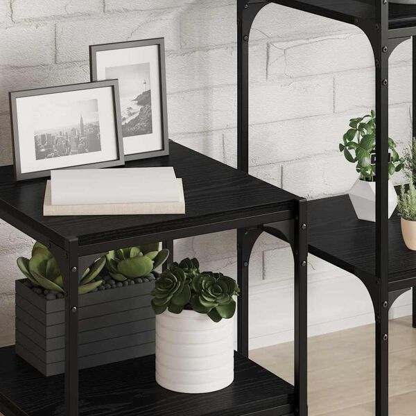 vidaXL Polica na knihy 4 pcs Čierny 40 x 40 x 1,5 cm Kompozitn&eacute; drevo