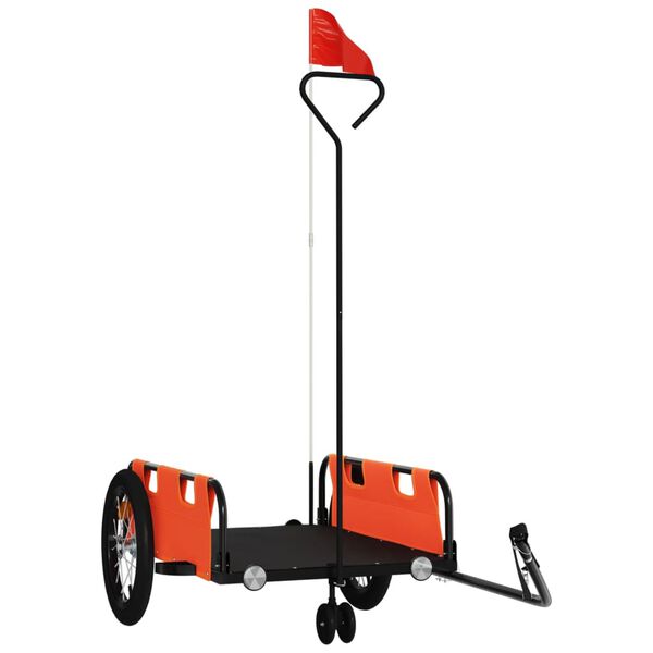 vidaXL Pr&iacute;ves na bicykel, oranžov&yacute;, oxfordsk&aacute; l&aacute;tka, železo