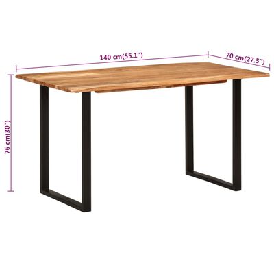 vidaXL Jedálenský stôl 140x70x76 masívne akáciové drevo