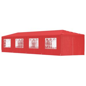 vidaXL P&aacute;rty stan 1200 x 300 x 255 cm Červen&aacute; PE a oceľ