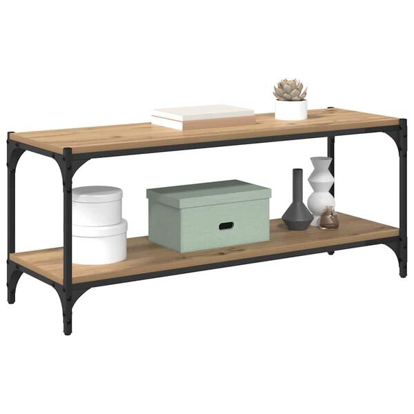 vidaXL TV skrinka Remeseln&yacute; dub 100x33x41cm Inžinierske drevo a železo