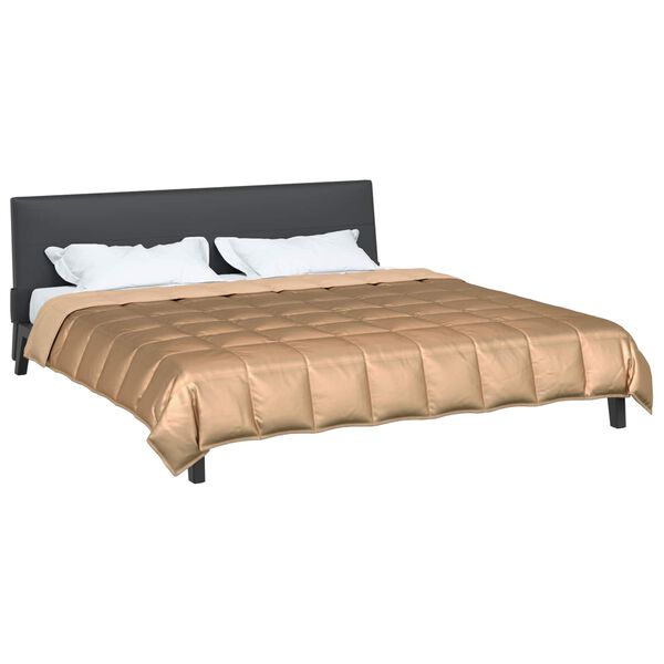 vidaXL Prikr&yacute;vka na cel&yacute; rok Zlat&aacute; 240 x 200 cm Sat&eacute;n a mikrovl&aacute;kno