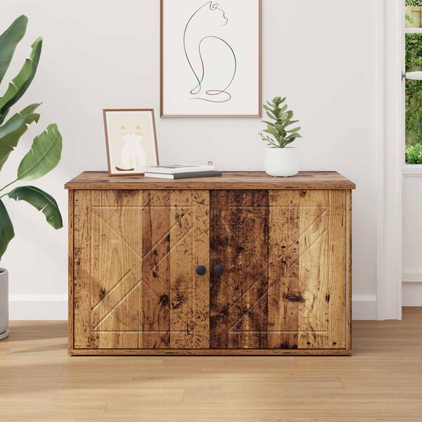 vidaXL Mačka Dom Star&eacute; drevo 85 x 55 x 50 cm Kompozitn&eacute; drevo